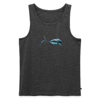 Scuba Diver Booping a Great White Shark  - Männer Premium Bio Tank Top - Anthrazit meliert - Vorne - Michal (187cm)