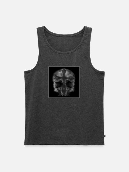 Dark Aesthetic Grunge Totenkopf Kreuz T-Shirt - Männer Premium Bio Tank Top - Anthrazit meliert