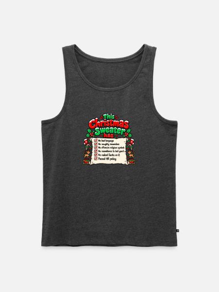 Lustiger Weihnachtspullover – Vollständig genehmigt - Männer Premium Bio Tank Top - Anthrazit meliert