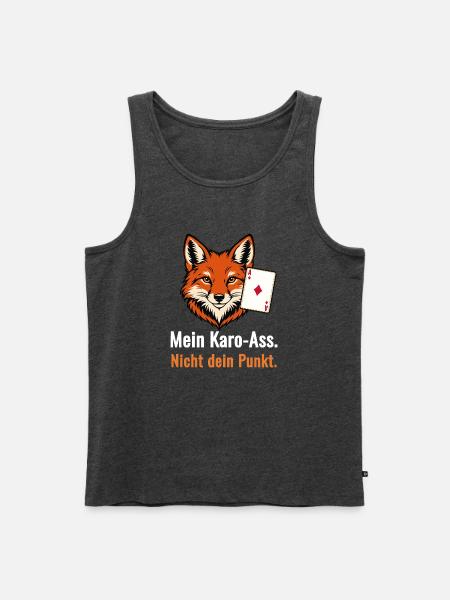 Mein Karo-Ass. Nicht dein Punkt. - Männer Premium Bio Tank Top - Anthrazit meliert