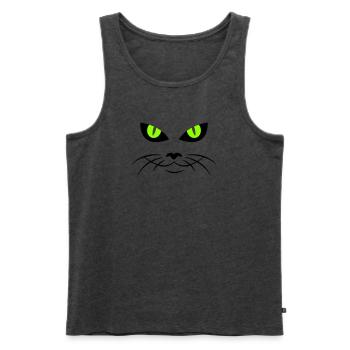 cat face - katzengesicht - Men's Premium Organic Tank Top - heather anthracite - Front - AI Model Male 178 light (178cm)