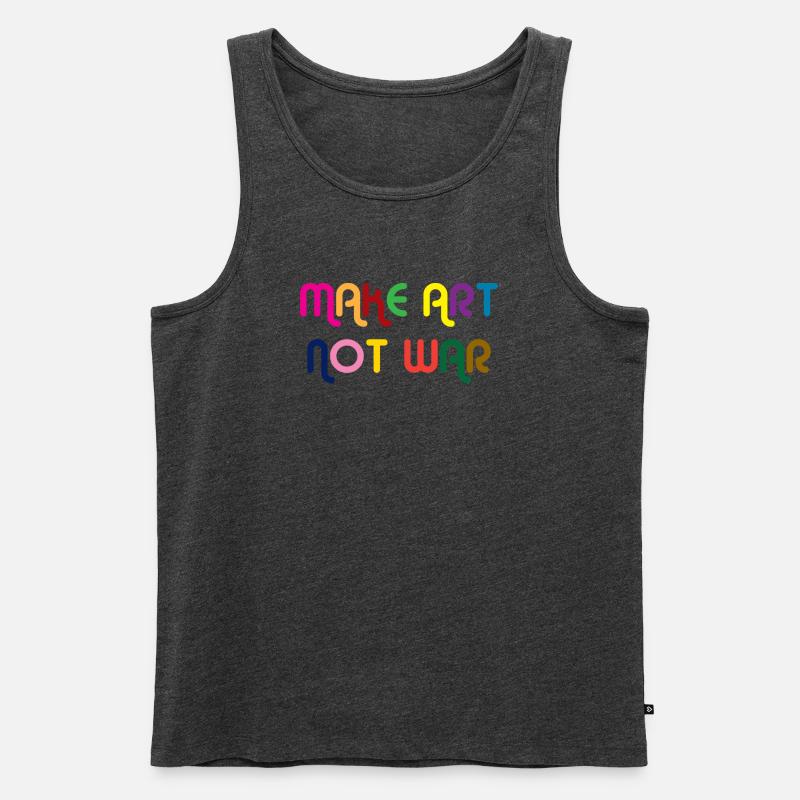 Make Art Not War - Männer Premium Bio Tank Top - Anthrazit meliert