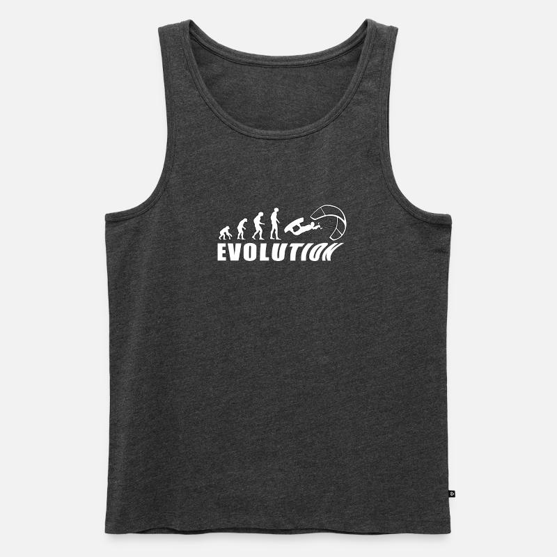 EVOLUTION KITESURF Meer Urlaub Geschenk - Männer Premium Bio Tank Top - Anthrazit meliert
