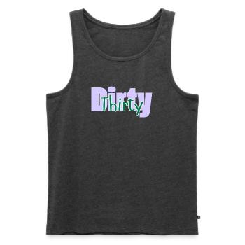Dirty 30th Gifts - Dirty thirty - Men's Premium Organic Tank Top - heather anthracite - Front - AI Model Male 178 light (178cm)