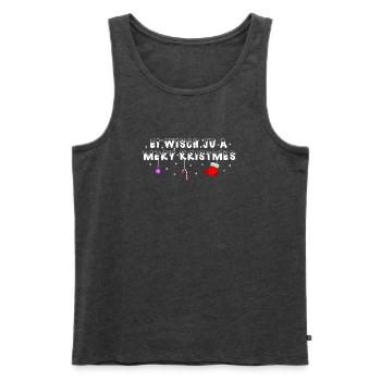 Lustiger Weihnachts-Spruch - Männer Premium Bio Tank Top - Anthrazit meliert - Vorne - AI Model Male 178 light (178cm)