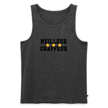 Graffiti / Tag / Writer / Street Art - Débardeur bio Premium Homme - anthracite chiné - Devant - Michal (187cm)