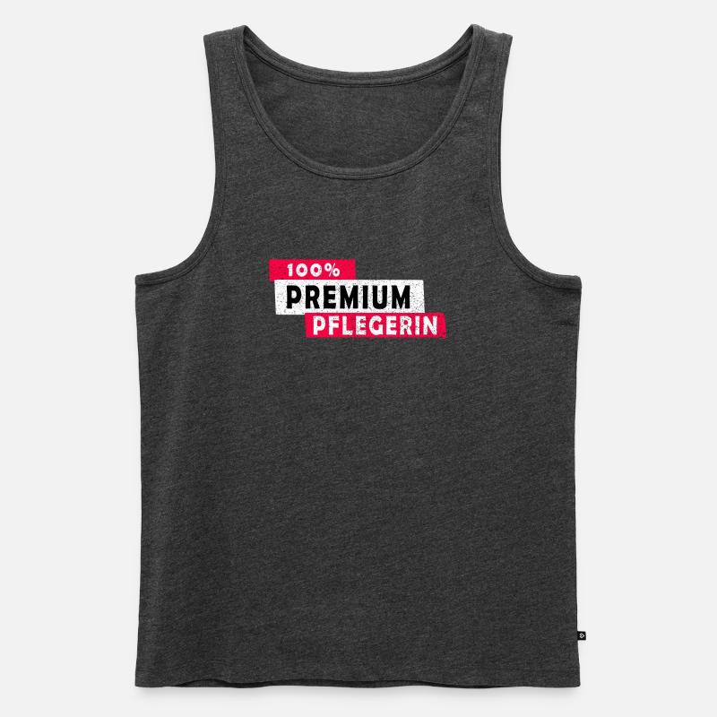 100% Premium Pflegerin Design / Geschenkidee - Männer Premium Bio Tank Top - Anthrazit meliert