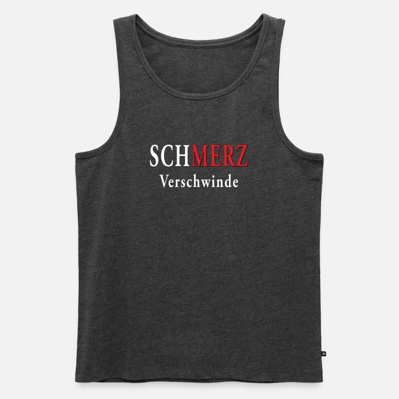 SCHMERZ VERSCHWINDE - Männer Premium Bio Tank Top - Anthrazit meliert