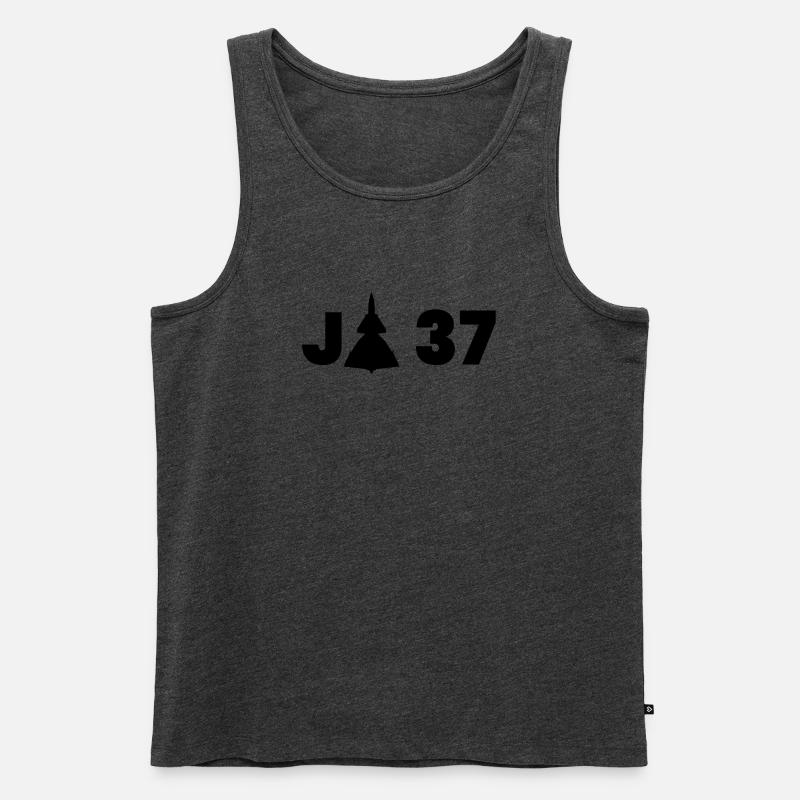 JA 37 Viggen - Männer Premium Bio Tank Top - Anthrazit meliert