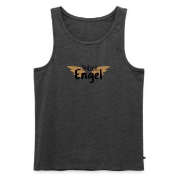 Engel Teilzeitengel Flügel Held Heldin Geschenk - Männer Premium Bio Tank Top - Anthrazit meliert - Vorne - Michal (187cm)