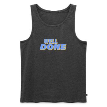 WELL DONE - Männer Premium Bio Tank Top - Anthrazit meliert - Vorne - AI Model Male 178 light (178cm)