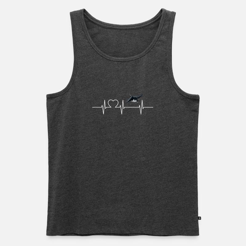 Rochen Mantarochen - Männer Premium Bio Tank Top - Anthrazit meliert