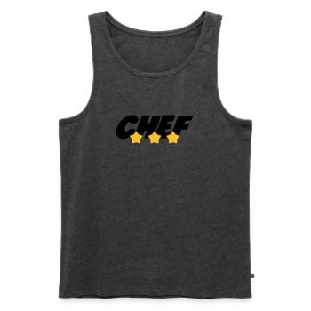 Chef - Cuisine - Patron - Boss - Cooking - Food - Men's Premium Organic Tank Top - heather anthracite - Front - Michal (187cm)