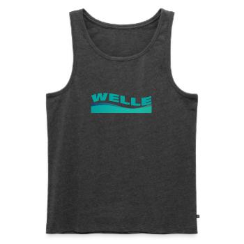 WAVE - Men's Premium Organic Tank Top - heather anthracite - Front - Michal (187cm)