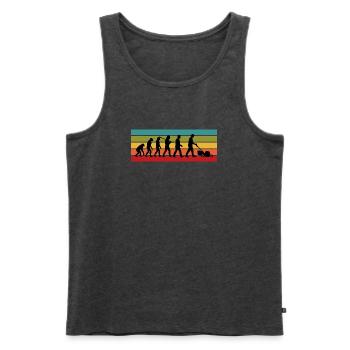 Funny Lawn Mowing Gift for Landscaper and Dad - Men's Premium Organic Tank Top - heather anthracite - Front - Michal (187cm)