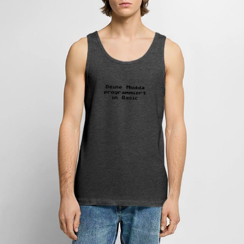 Deine Mudda programmiert in Basic Männer Premium Bio Tank Top