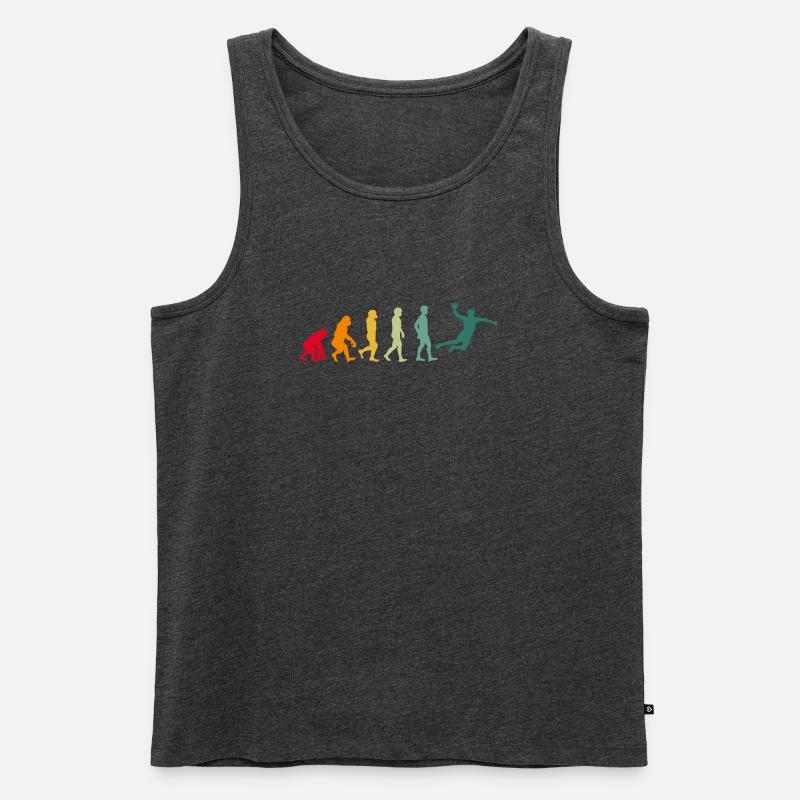 Handball Evolution Entwicklung Handballer retro - Männer Premium Bio Tank Top - Anthrazit meliert
