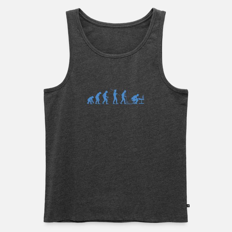 Programmierer Evolution Informatiker Entwickler - Männer Premium Bio Tank Top - Anthrazit meliert
