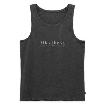 Fehlender Tatendrang im Fluss des Lebens - Männer Premium Bio Tank Top - Anthrazit meliert - Vorne - Michal (187cm)