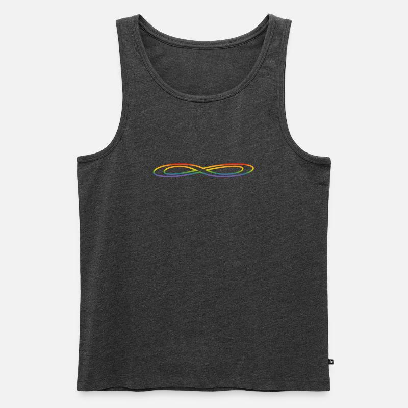 Regenbogen breite Unendlichkeit - Männer Premium Bio Tank Top - Anthrazit meliert