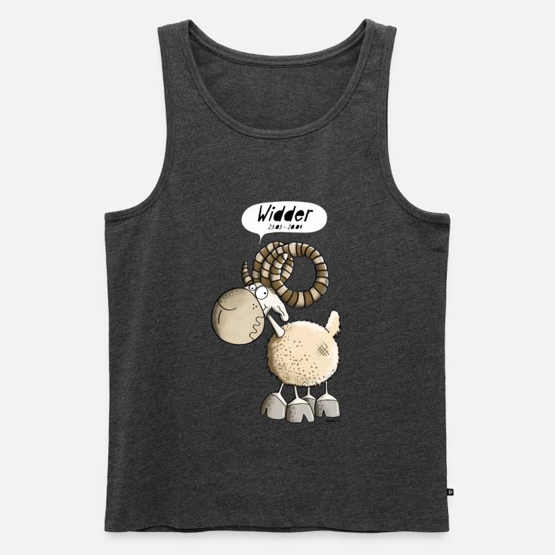 Lustiger Wilder Widder I Sternzeichen Geschenk - Männer Premium Bio Tank Top - Anthrazit meliert