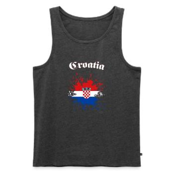 Kroatien Splatter Croatia - Männer Premium Bio Tank Top - Anthrazit meliert - Vorne - Michal (187cm)