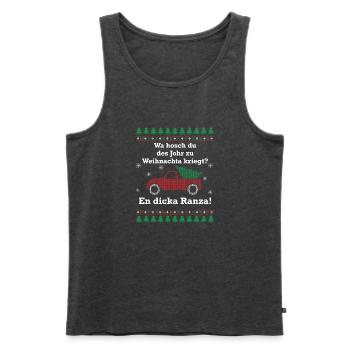 Wa hosch du des Johr zu Weihnachta kriegt? - Männer Premium Bio Tank Top - Anthrazit meliert - Vorne - Michal (187cm)