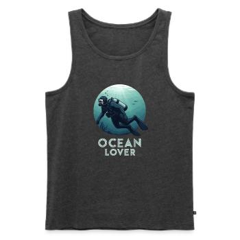 Taucher Ocean Lover Unterwasser für Taucherfreunde - Männer Premium Bio Tank Top - Anthrazit meliert - Vorne - AI Model Male 178 light (178cm)