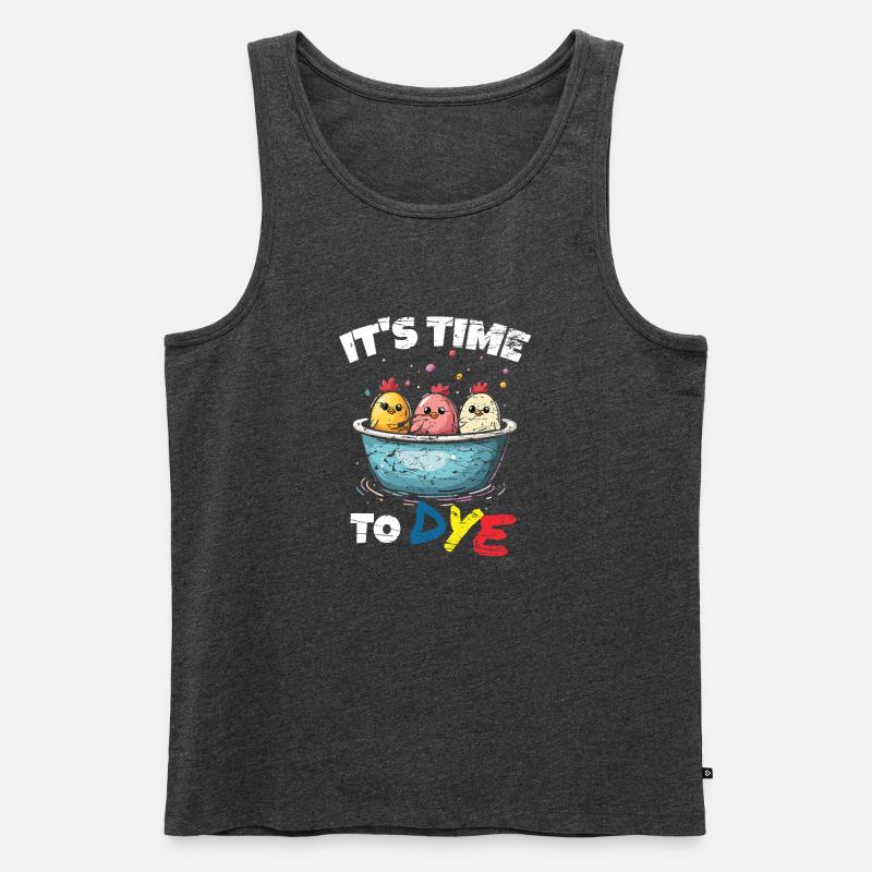 Easter Eggs Dyeing Easter Eggs - Men's Premium Organic Tank Top - heather anthracite