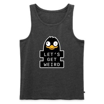 Let's Get Weird Pinguin Komischer Vogel Verrückt - Männer Premium Bio Tank Top - Anthrazit meliert - Vorne - AI Model Male 178 light (178cm)