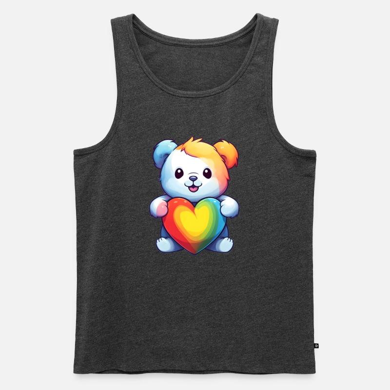 Liebe ist eine Bärennotwendigkeit - Männer Premium Bio Tank Top - Anthrazit meliert