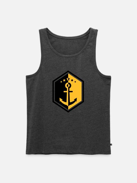 zeeman / marine / boot / zee - Mannen Premium Bio Tanktop - antraciet gemêleerd