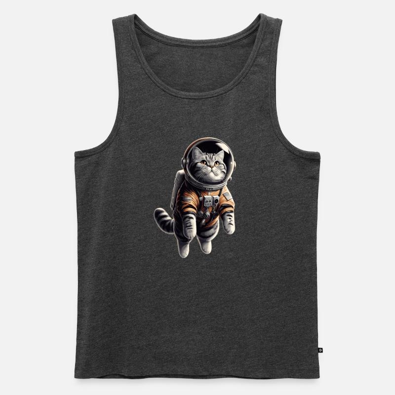 Astronaut BKH getigert Geschenk - Männer Premium Bio Tank Top - Anthrazit meliert