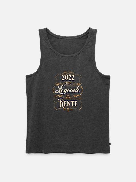 Rente 2022 eine Legende geht in die Rente - Männer Premium Bio Tank Top - Anthrazit meliert