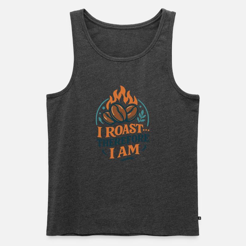 Ich röste, also bin ich - Männer Premium Bio Tank Top - Anthrazit meliert