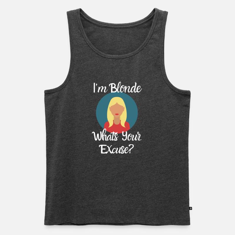 Blondes Haar - Männer Premium Bio Tank Top - Anthrazit meliert