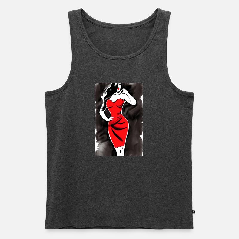 Pin up 2 - Männer Premium Bio Tank Top - Anthrazit meliert