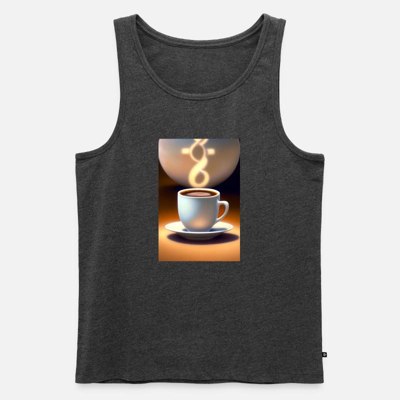 Kaffee, Kaffeebohnen - Männer Premium Bio Tank Top - Anthrazit meliert