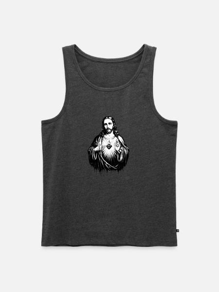 Herz Jesu Lichtzeichen - Männer Premium Bio Tank Top - Anthrazit meliert