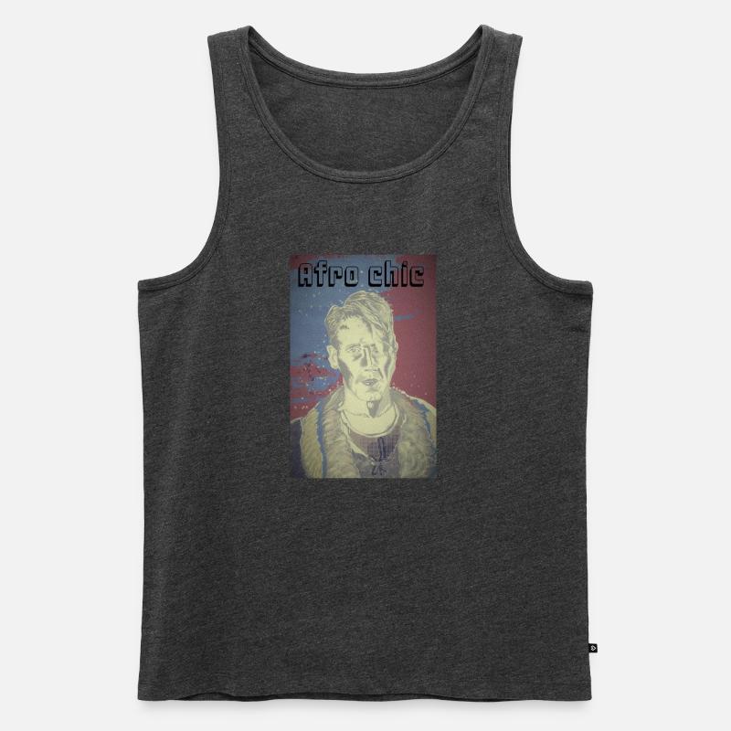 Afro-Chic - Männer Premium Bio Tank Top - Anthrazit meliert