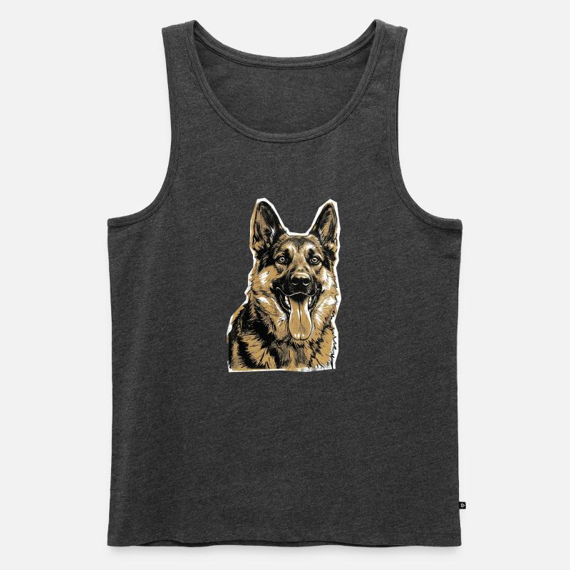 Deutscher Schäferhund - Männer Premium Bio Tank Top - Anthrazit meliert