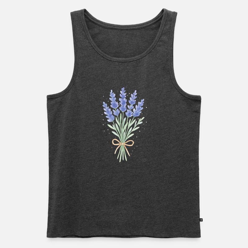Lavendel Sträußchen - Männer Premium Bio Tank Top - Anthrazit meliert