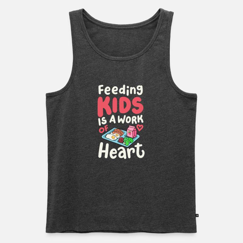 Cafeteria-Crew der Schulkantine - Männer Premium Bio Tank Top - Anthrazit meliert