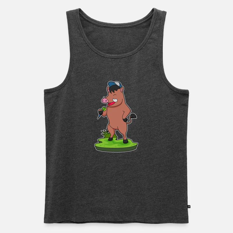 Eber Dart Dartpfeil - Männer Premium Bio Tank Top - Anthrazit meliert