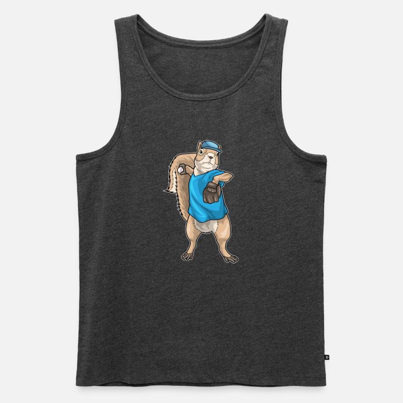 Eichhörnchen Baseball Baseballhandschuh - Männer Premium Bio Tank Top - Anthrazit meliert