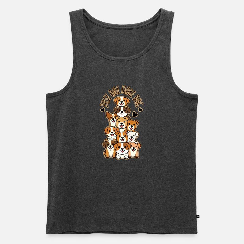 Just One More Dog Stack - Men's Premium Organic Tank Top - heather anthracite