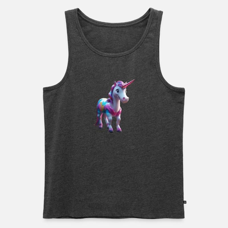 Einhorn - Männer Premium Bio Tank Top - Anthrazit meliert