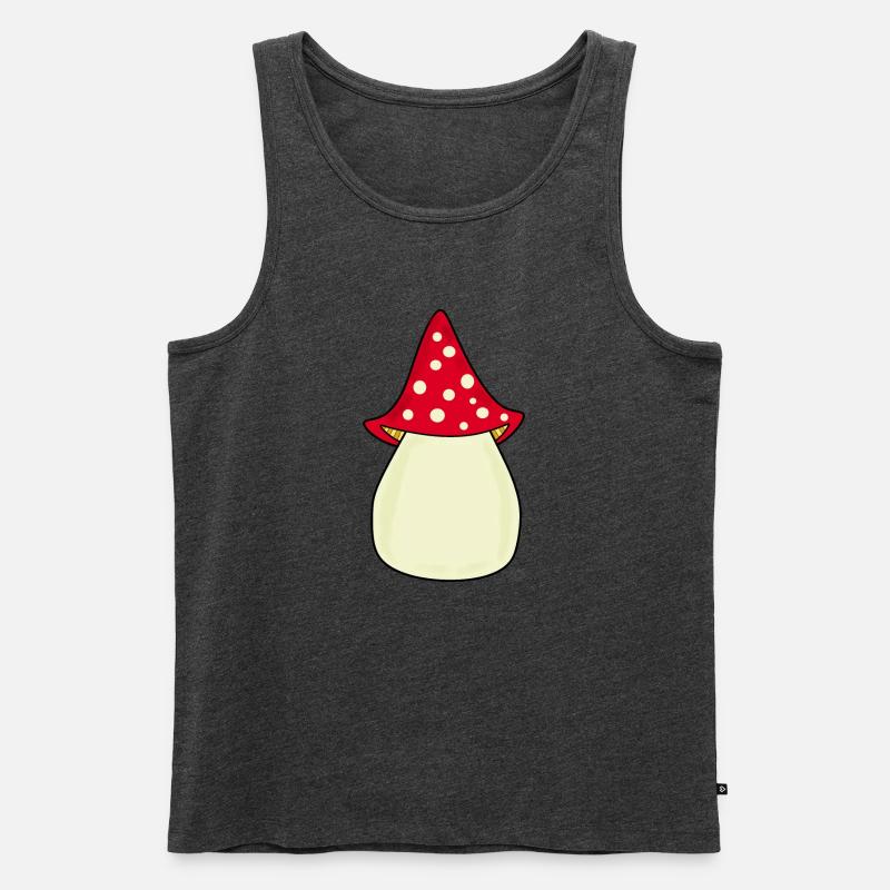 Mushroom Toadstool Pattern Personalizable Gift - Men's Premium Organic Tank Top - heather anthracite