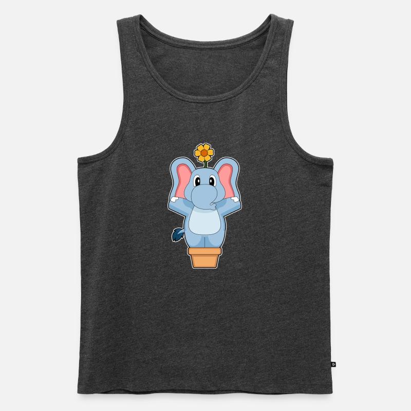 Elefant Blume - Männer Premium Bio Tank Top - Anthrazit meliert