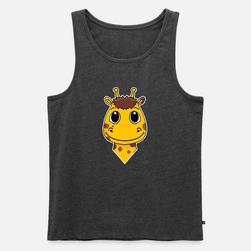 Giraffe Kopf - Männer Premium Bio Tank Top - Anthrazit meliert